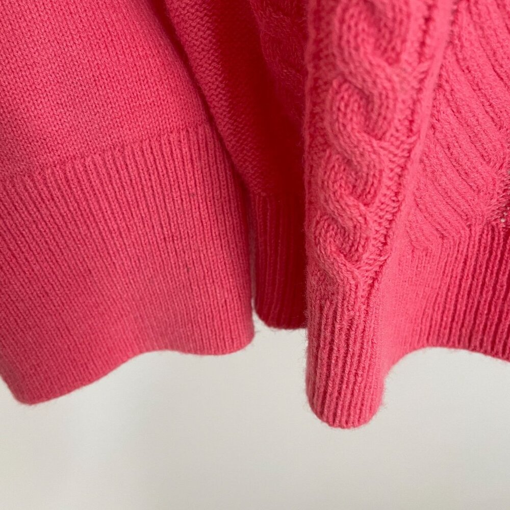 Talbots Cable Knit Sweater Size L Pink Wool Blend Feminine Dainty Capsule Preppy - Picture 8 of 11